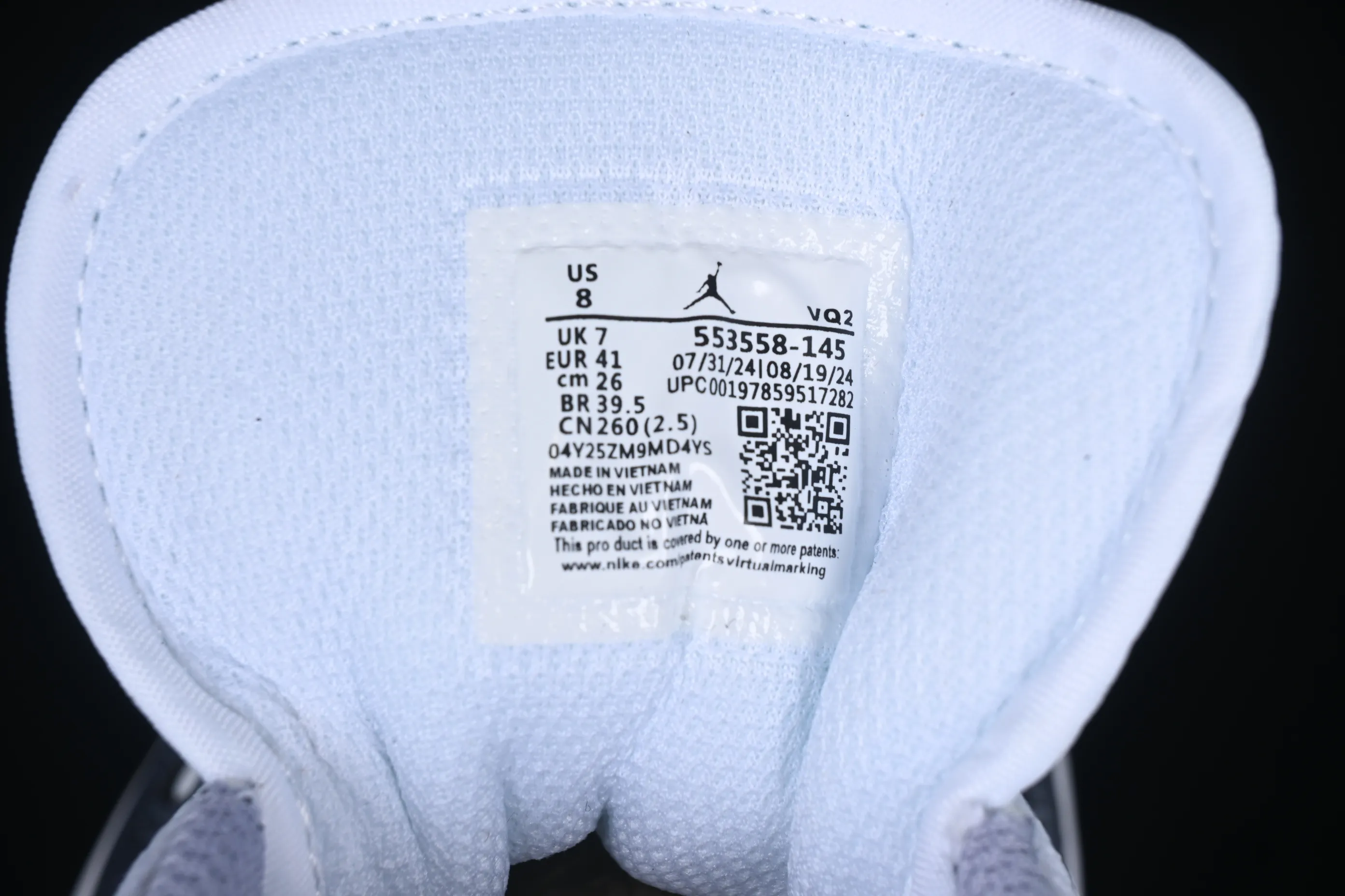 All categories Air Jordan Jordan series basketball shoes Air Jordan 1 Low Air Jordan 1 Low AJ1 Joe 1 haze purple low-top cultural casual sneakers 553558-145